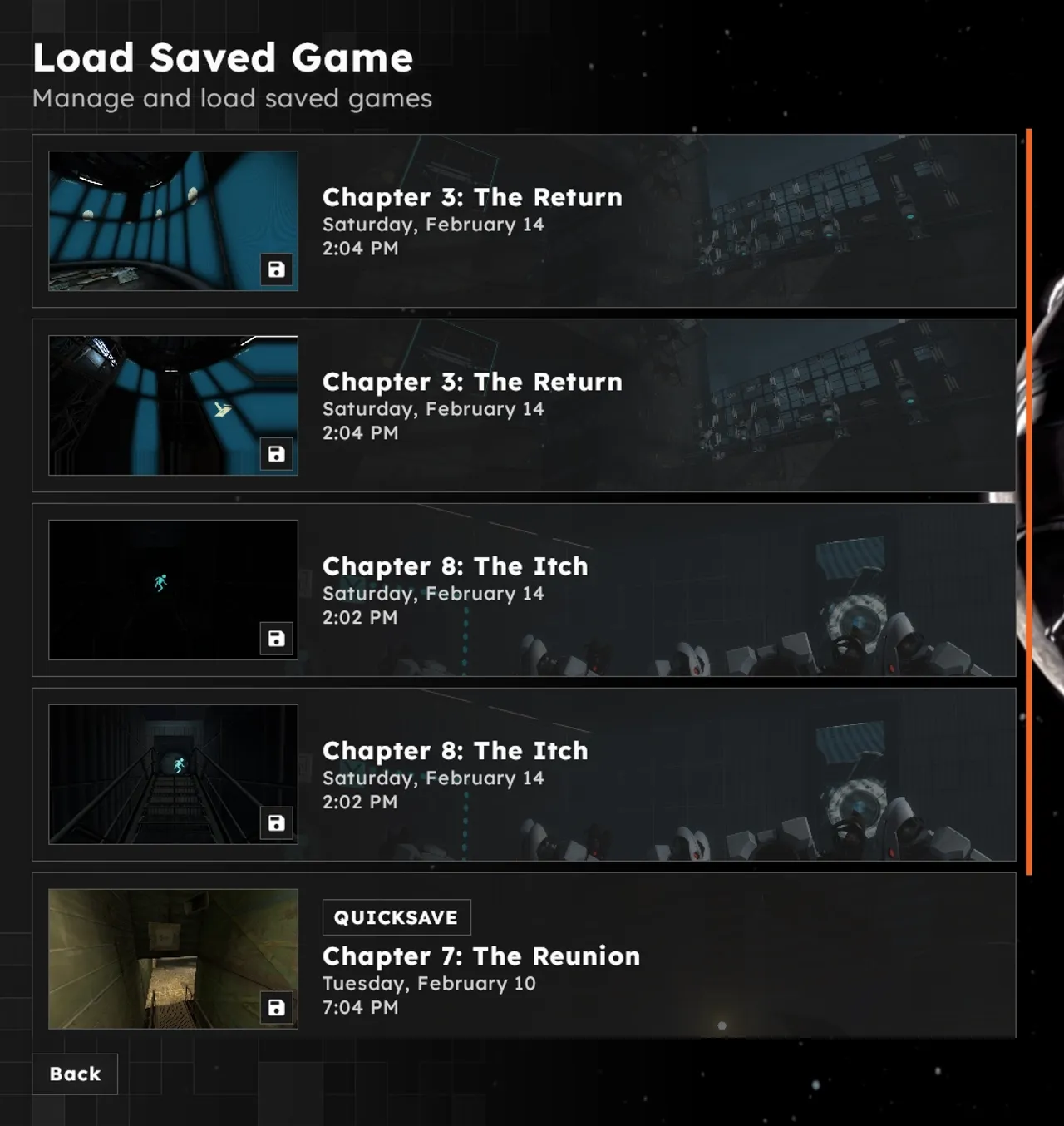 Saves List Saves List